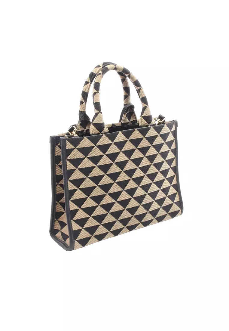 Pre-Loved Prada Small Canvas Symbole Triangolo Satchel