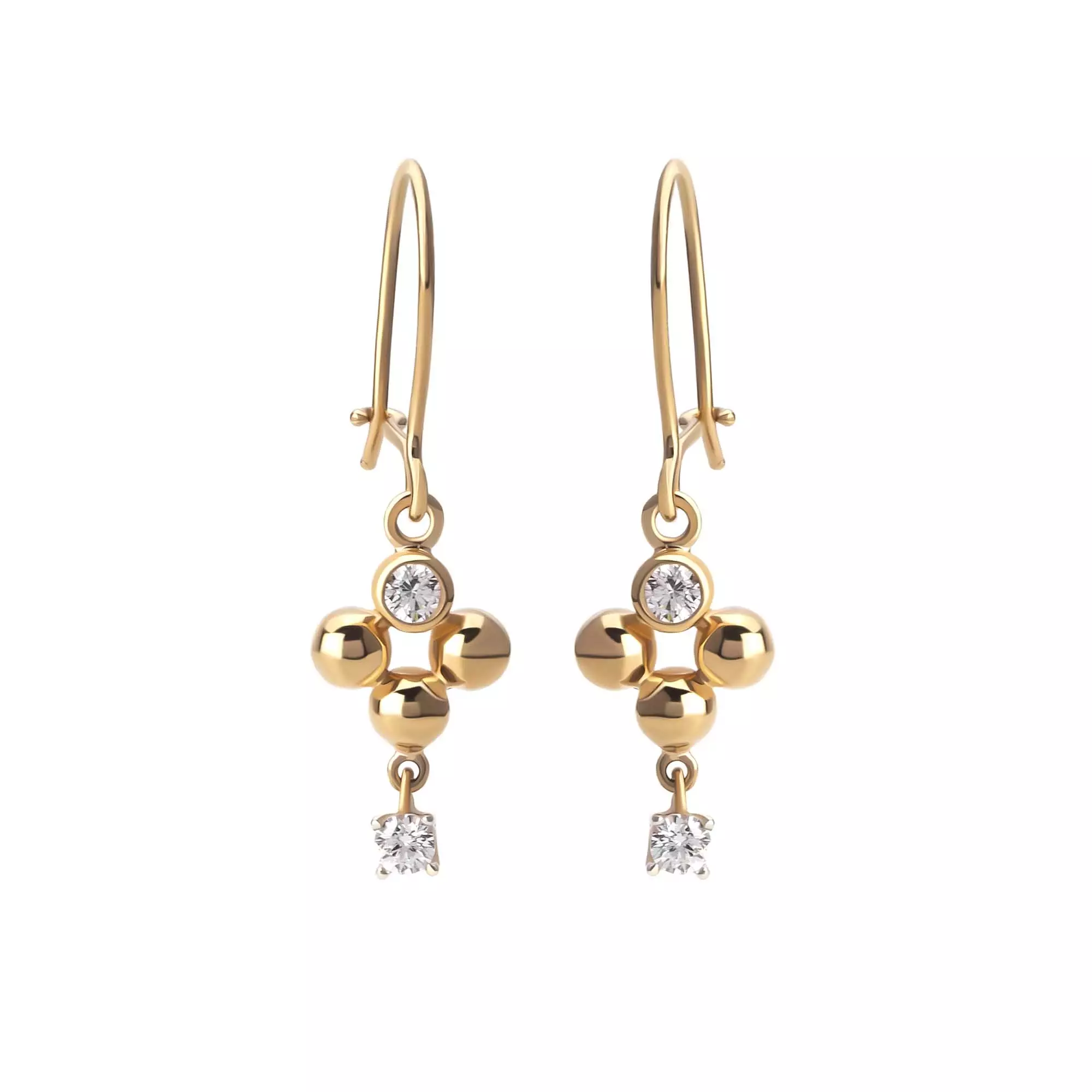 Anting Dewi Emas 7k - Rovia Gold Earring - Dotsy Collection - Juene Jewelry