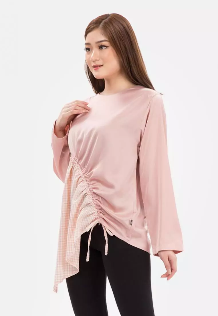 Asymetric Half Checker Blouse