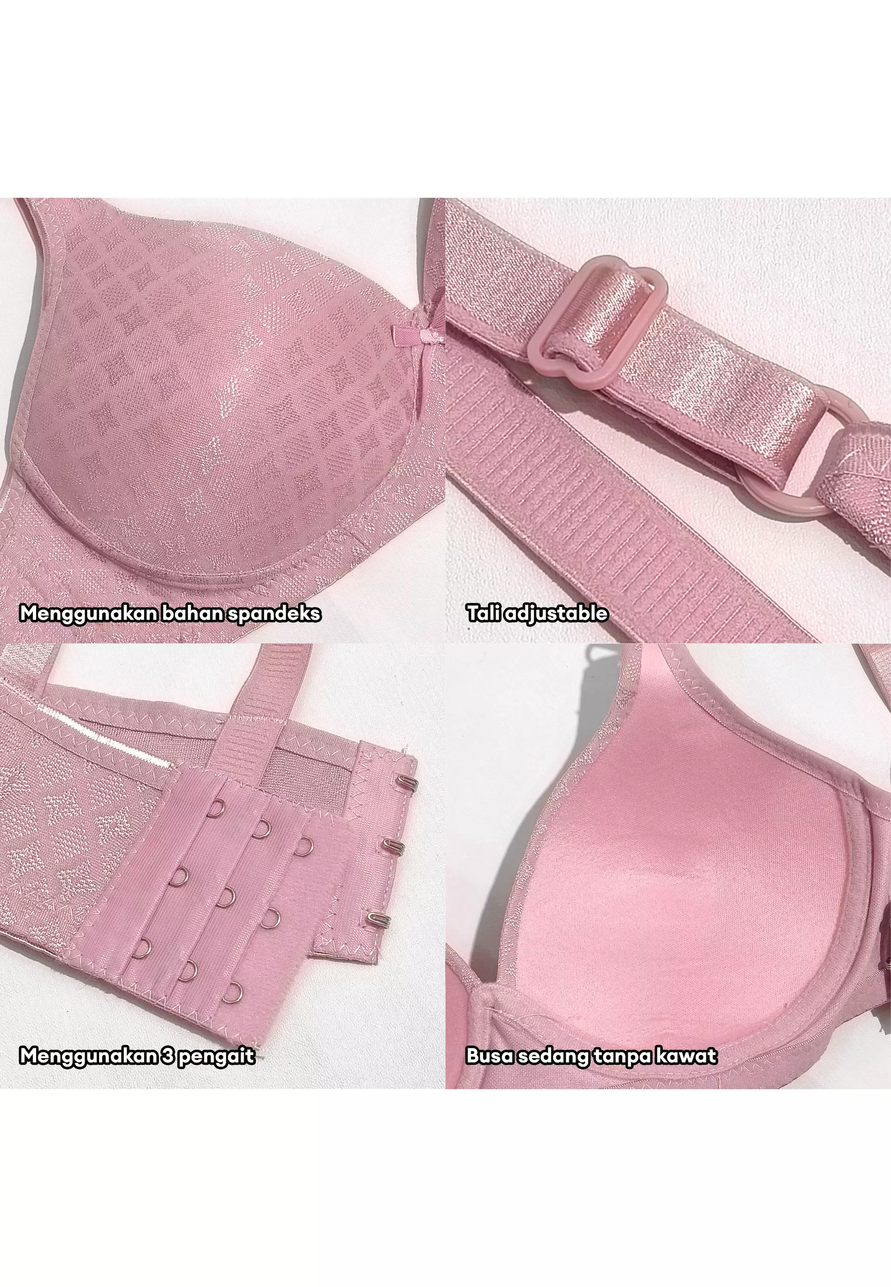 YouHave ( You’ve ) BH Bra Wanita BH Tanpa Kawat Busa Sedang Beha Perempuan Women Woman Kait 3 Bra 100217