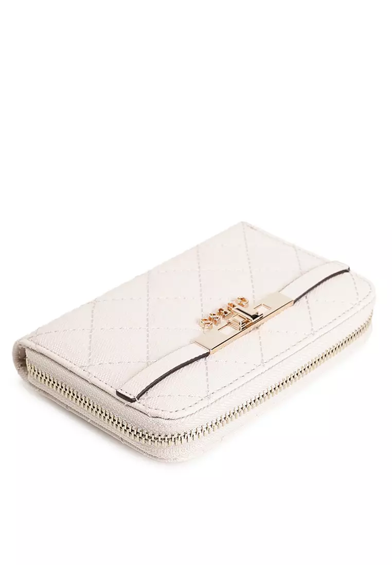 Porte-Monnaie GUESS Idra SLG Medium Zip Around - Noir, Polyuréthane, Dimensions 14 X 9 X 2.5 Cm