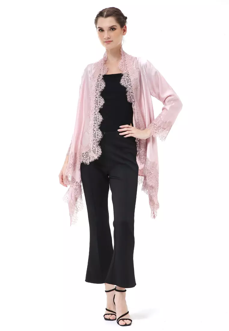 Reine Atasan Wanita Outer Kebaya Traditional Design Material Silk ORIGINAL - Dusty Pink