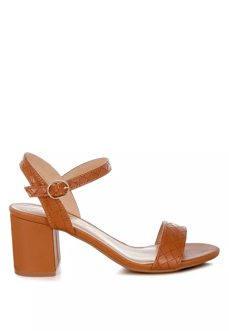 Discount on London Rag  shoes - SKU: Tan Block Heeled Slip On Sandals