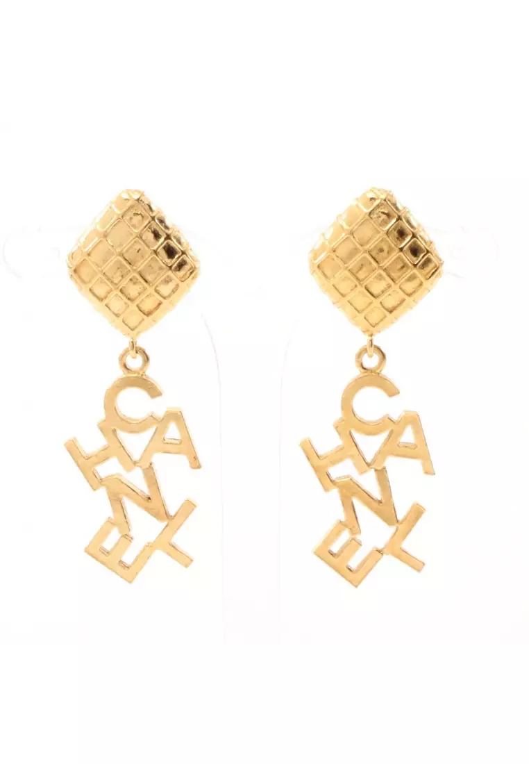 Chanel word earrings discount