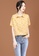 A-IN GIRLS 黃色 簡約格紋短袖襯衫 C38B5AA6BACE2CGS_3