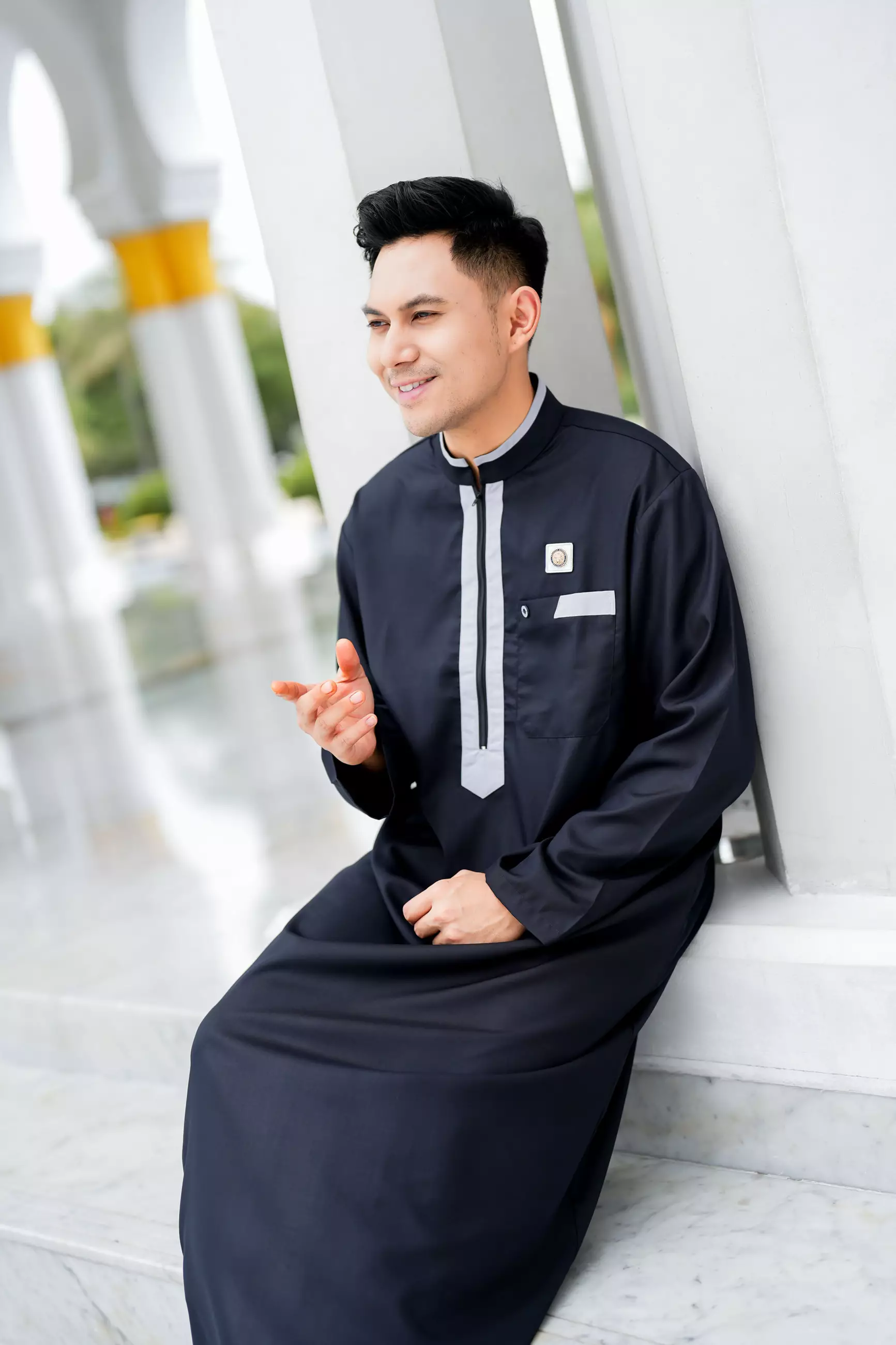 Koko Jubah Gamis Pria  Arfan Black Regular Fit