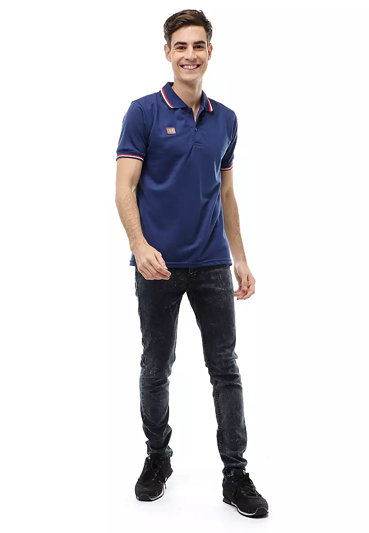 Jack Atasan Formal Kaos Polo Pria Short Sleeve Material Cotton ORIGINAL - Navy