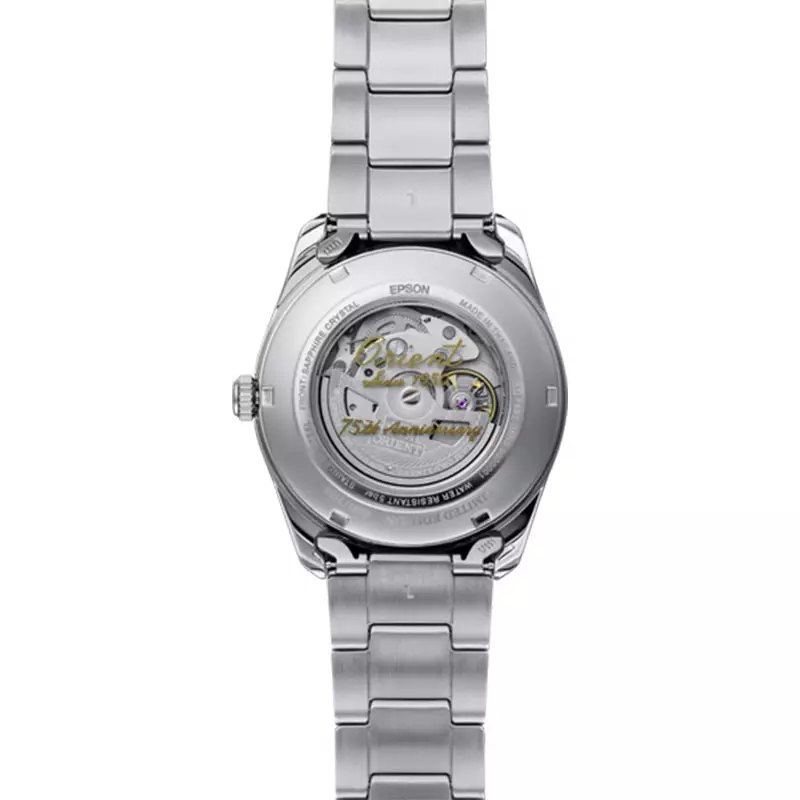 Jam Tangan Pria Orient Contemporary RA-AK0311N 75th Anniversary Stretto Sun and Moon Metal Strap Limited Edition
