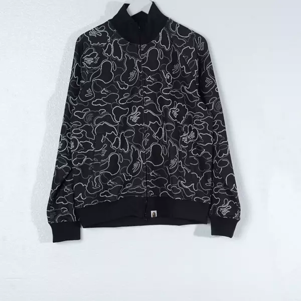 Jaket BAPE CAMOUFLAGE GREY WHITE BLACK ZIP TRACK JACKET 100% ORIGINAL