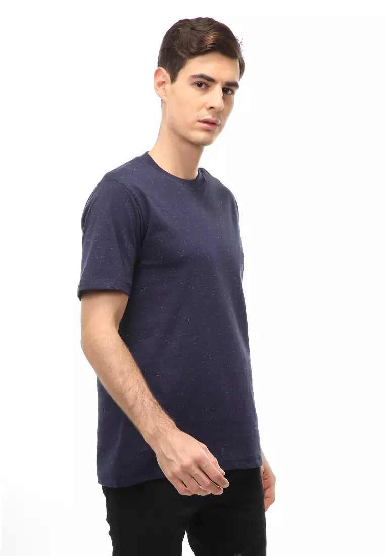 Jack T-Shirt Atasan Kasual Kaos Polos Polka Pria Lengan Pendek Material Cotton ORIGINAL - Navy
