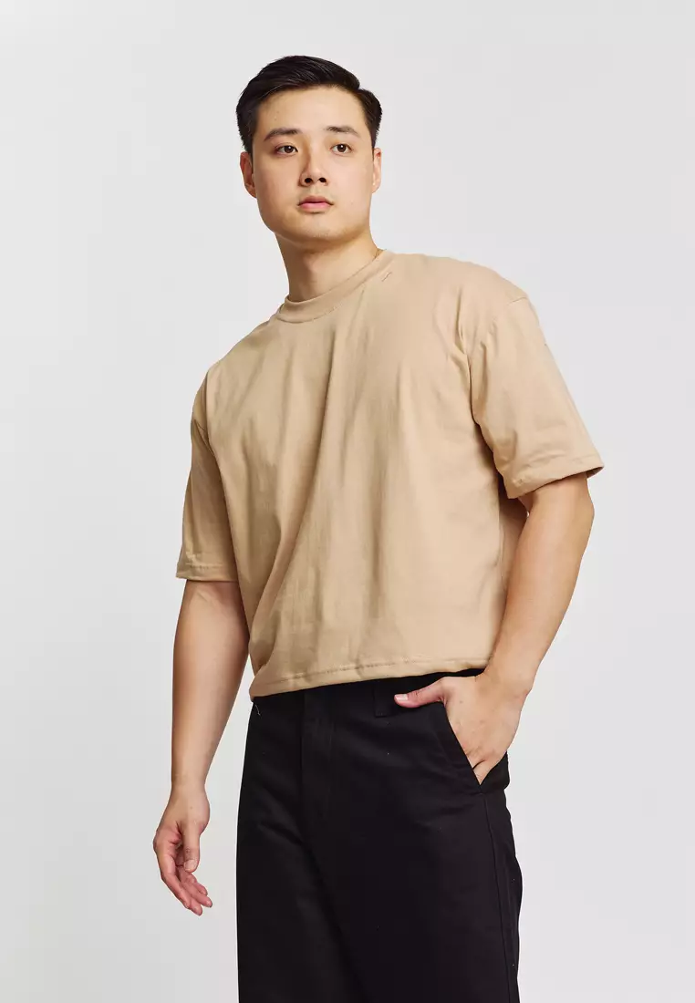Boxy Cropped Crew Neck Tee