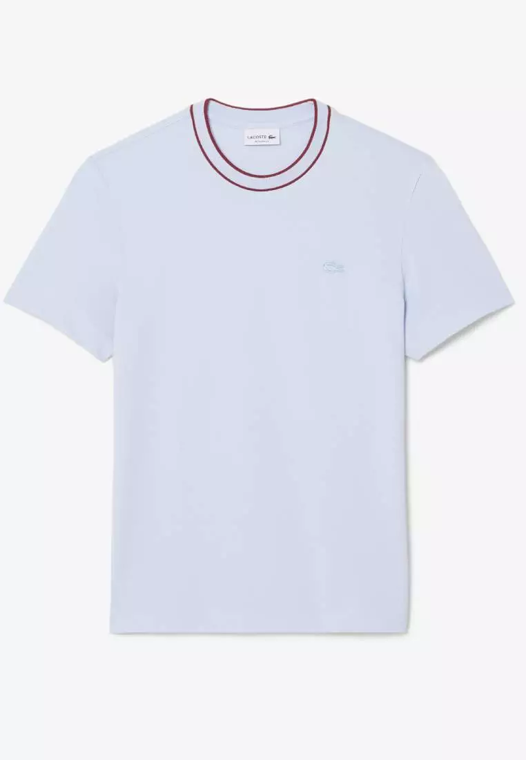 Stretch Piqué Stripe Collar T-shirt