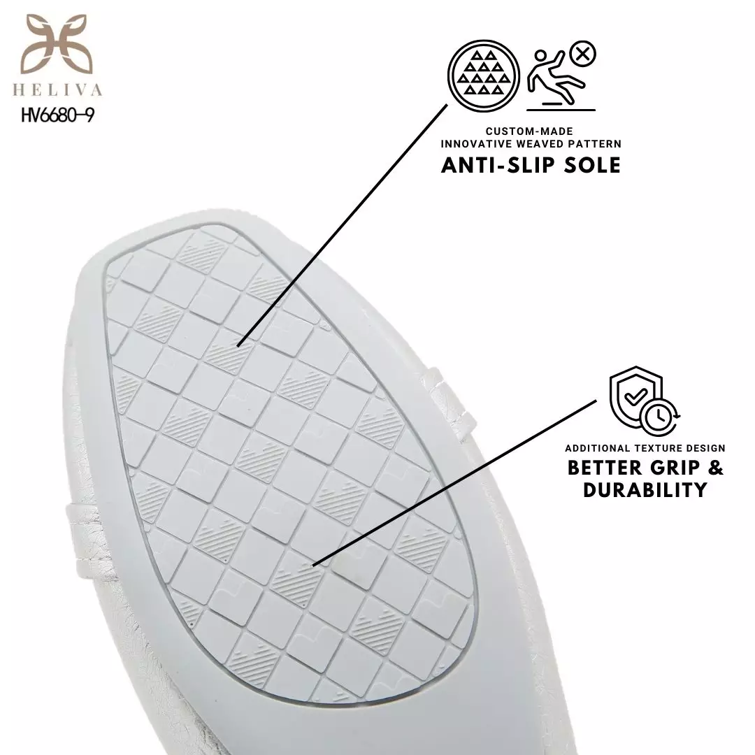 Heliva Alora Crackled Flat Shoes with Crystal Buckle Detail HV6680-9