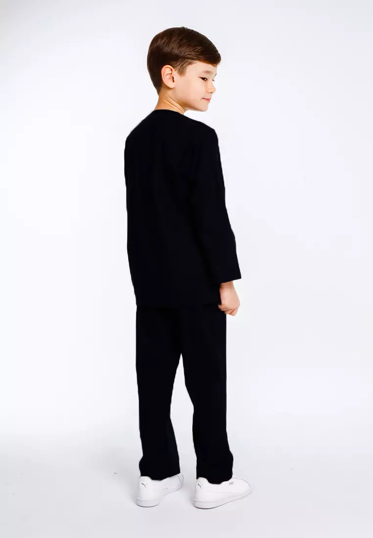 Byford Baju Melayu Raya Baju Johor Teluk Belanga Slim Fit Sedondon Anak Budak - 3925501A-99Black