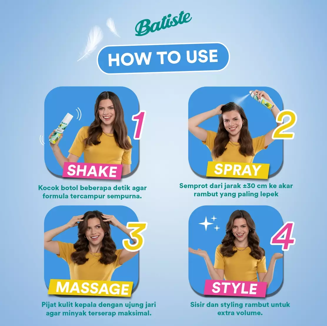 Batiste Sensitive Scalp Fragrance Free Dry Shampoo 200ml (Untuk Kulit Kepala Sensitive)