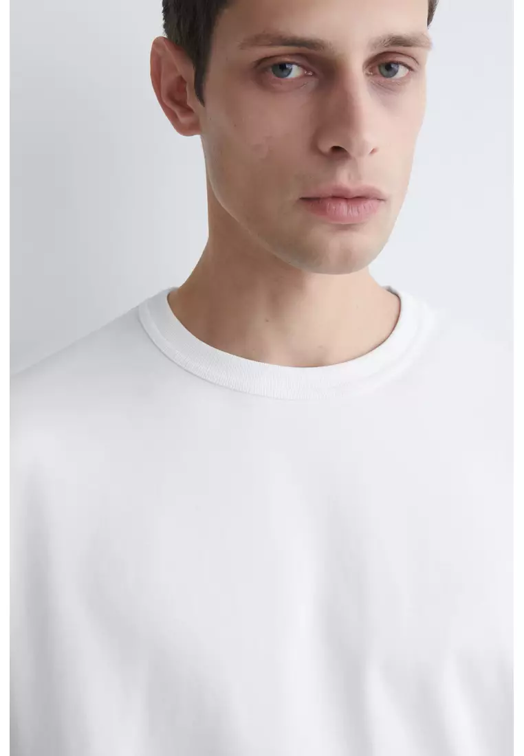 RELAXED JERSEY INTERLOCK LONG-SLEEVED T-SHIRT