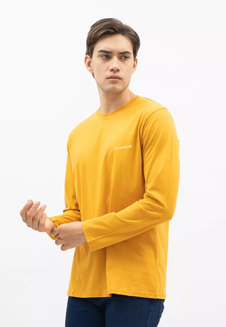 Houseofcuff Kaos Cotton Combed Lengan Panjang Pria Mustard