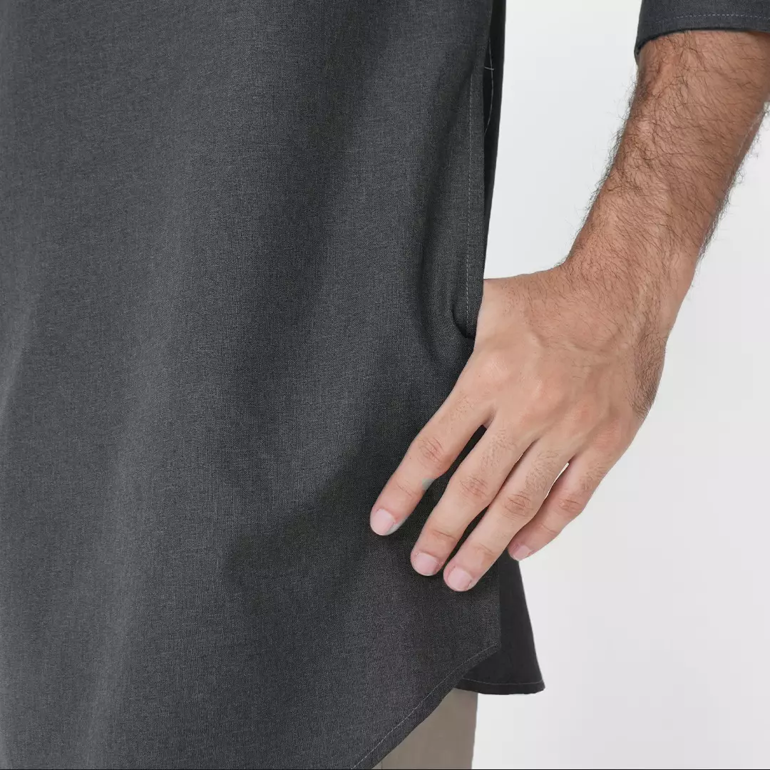 Casella Baju Koko Kurta Lengan ¾ Two Tone | Kurta Hamzah 5002 Space Black