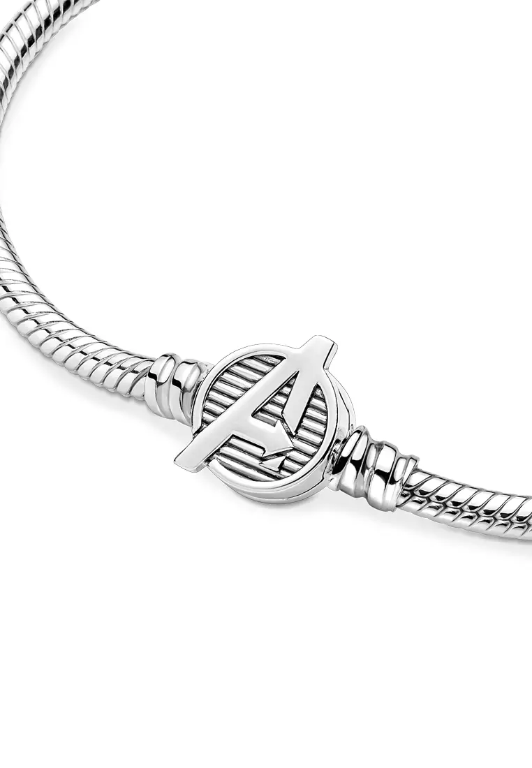 Pandora x Marvel The Avengers Logo Clasp Snake Chain Bracelet