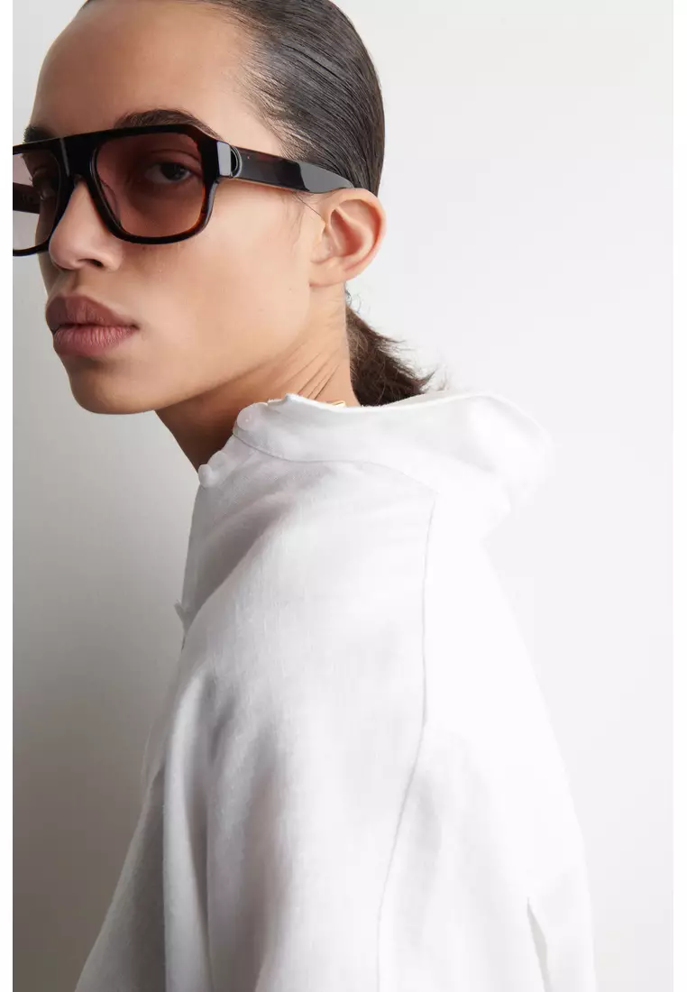 BOXY SHORT-SLEEVED LINEN SHIRT