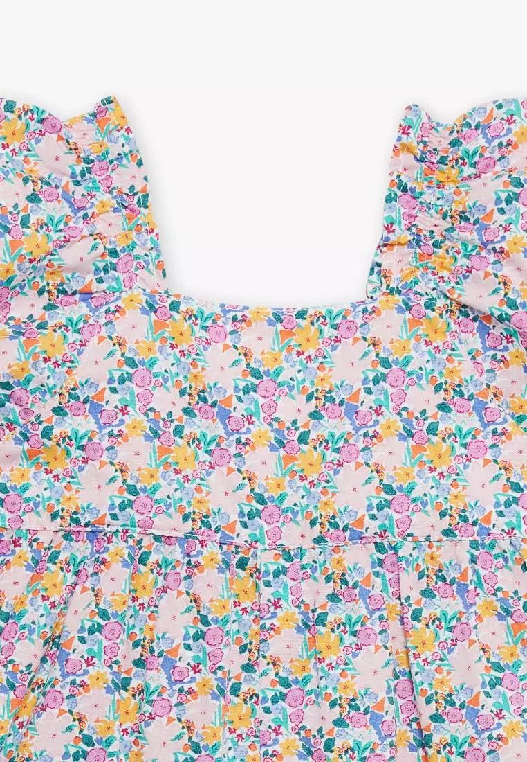 Tunique Sergent Major Fille 14 Ans – Boutons Ailés, Motif Floral, 100% Coton, Neuve Sans étiquette