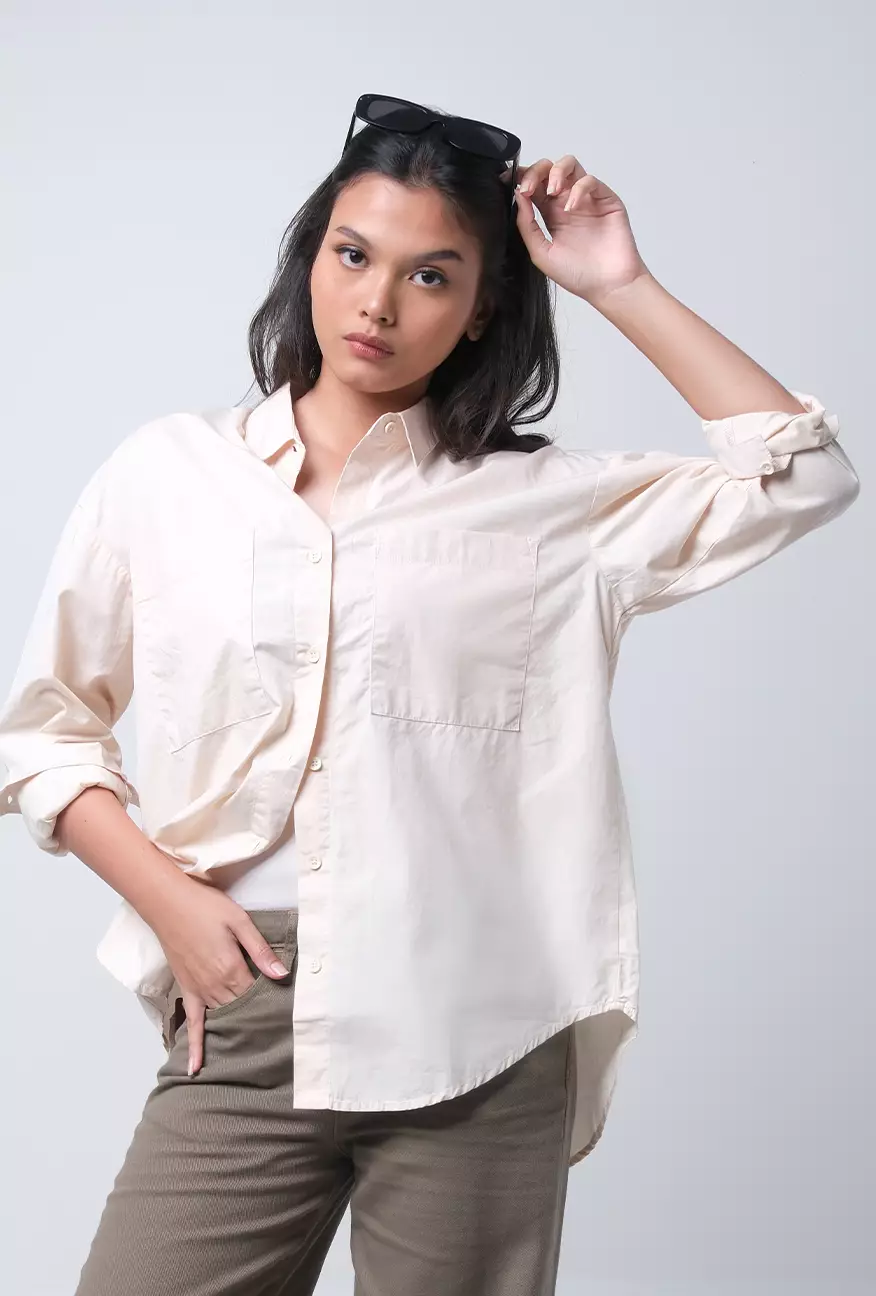 Kemeja Wanita Foy Cream