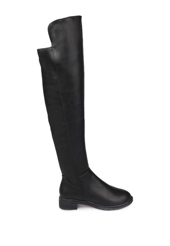 Twenty Eight Shoes black VANSA Comfortable Elastic Over Knee Boot VSW-BK5 264F2SH3973B9FGS_1