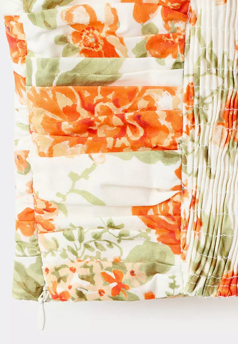 Draped Floral Top
