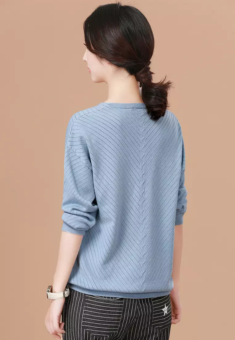 Buy A IN GIRLS Fashion Twill V Neck Sweater 2024 Online ZALORA