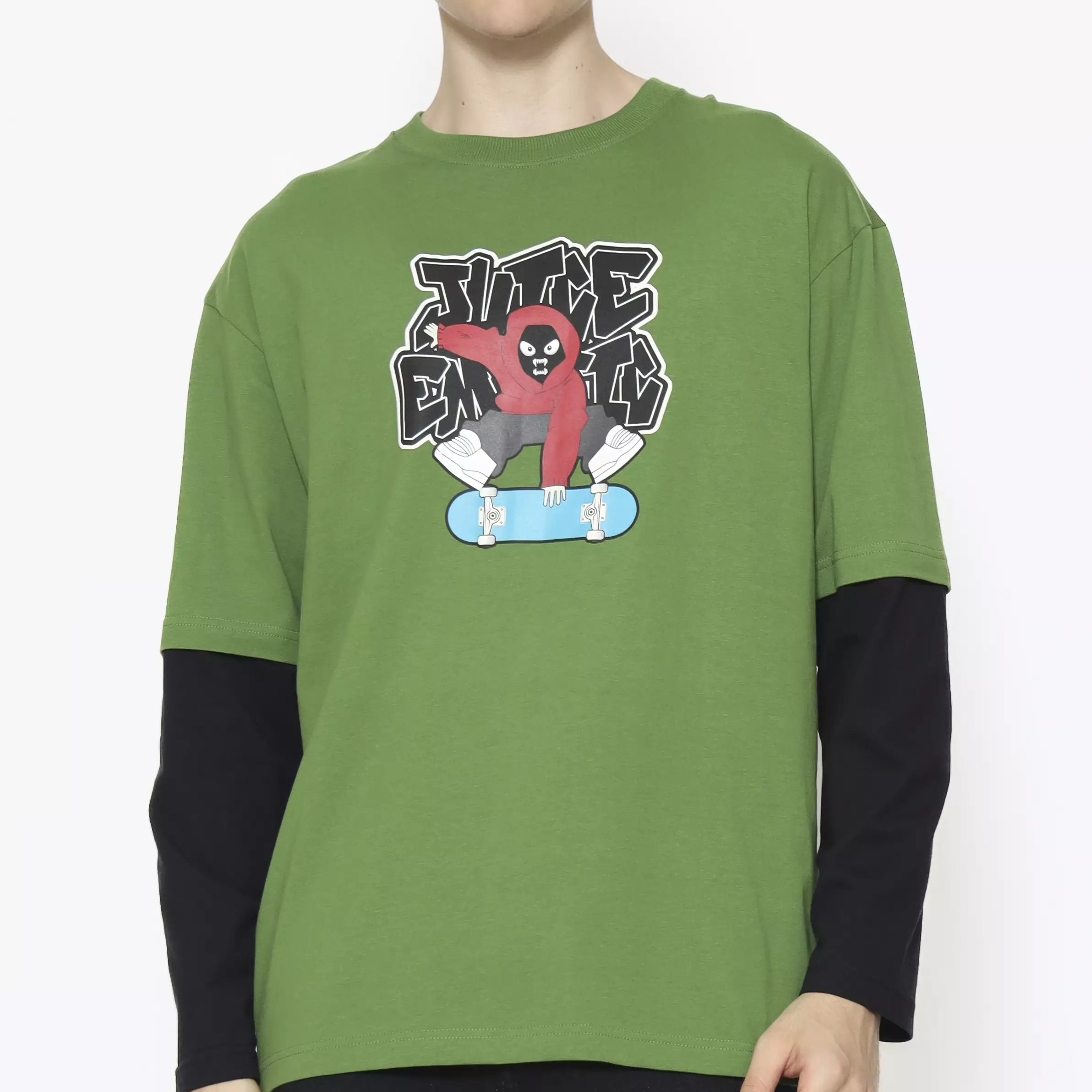 Juice Ematic Kaos Lengan Panjang Pria Vize Oversize Men Long Tee Planet Surf
