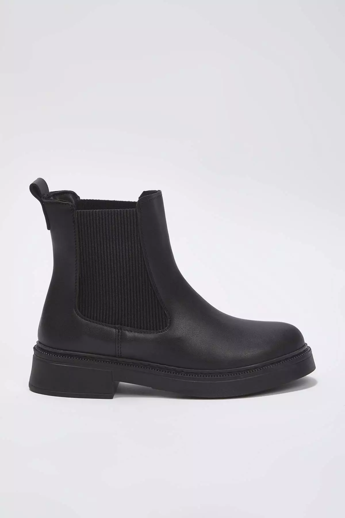 Black Elastic Women'S 4 Cm Sole Chelsea Boots Takaw26Bo00055