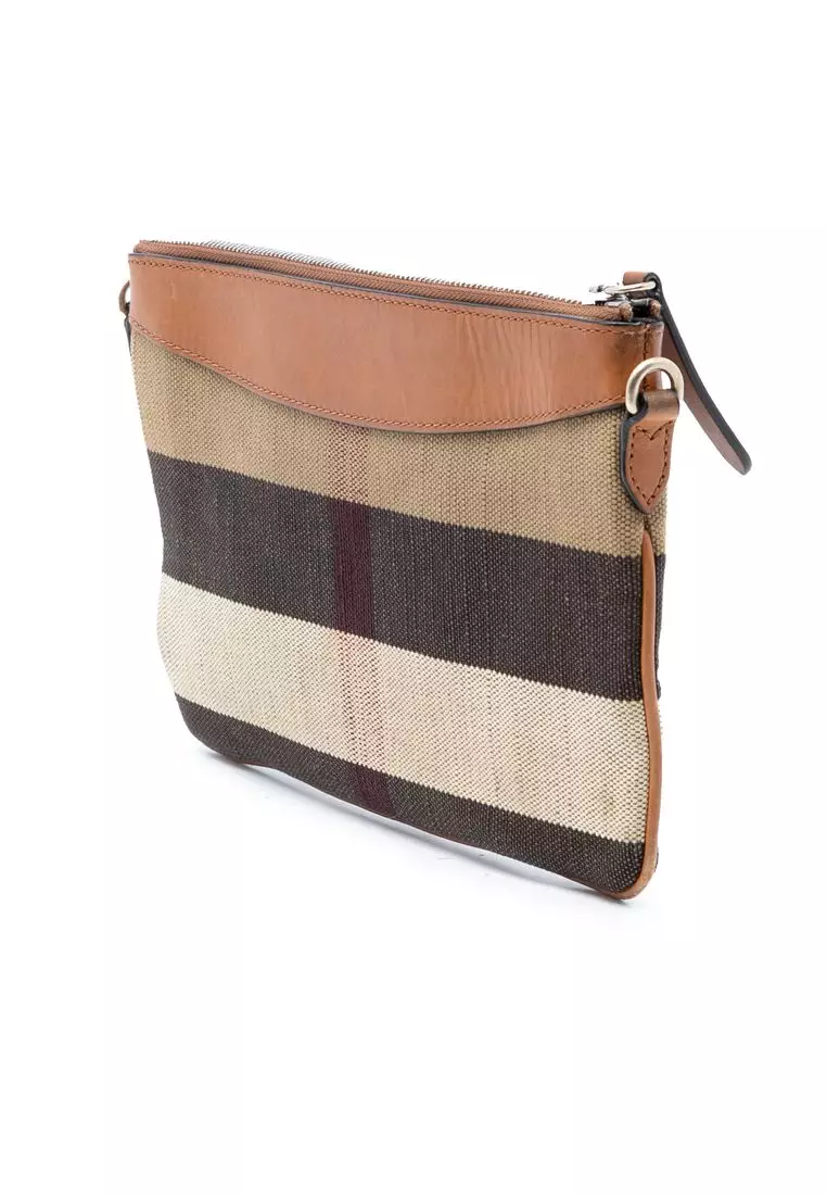 Pre-Loved Burberry Mega Check Canvas Peyton Crossbody