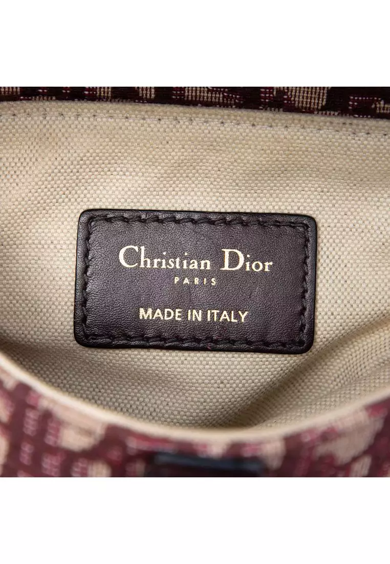 Pre-Loved Dior Mini Oblique Canvas Saddle Bag