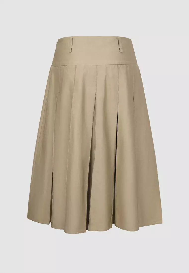 UR春季新款女装都市时髦气质风A字显瘦百褶半裙UWU540011