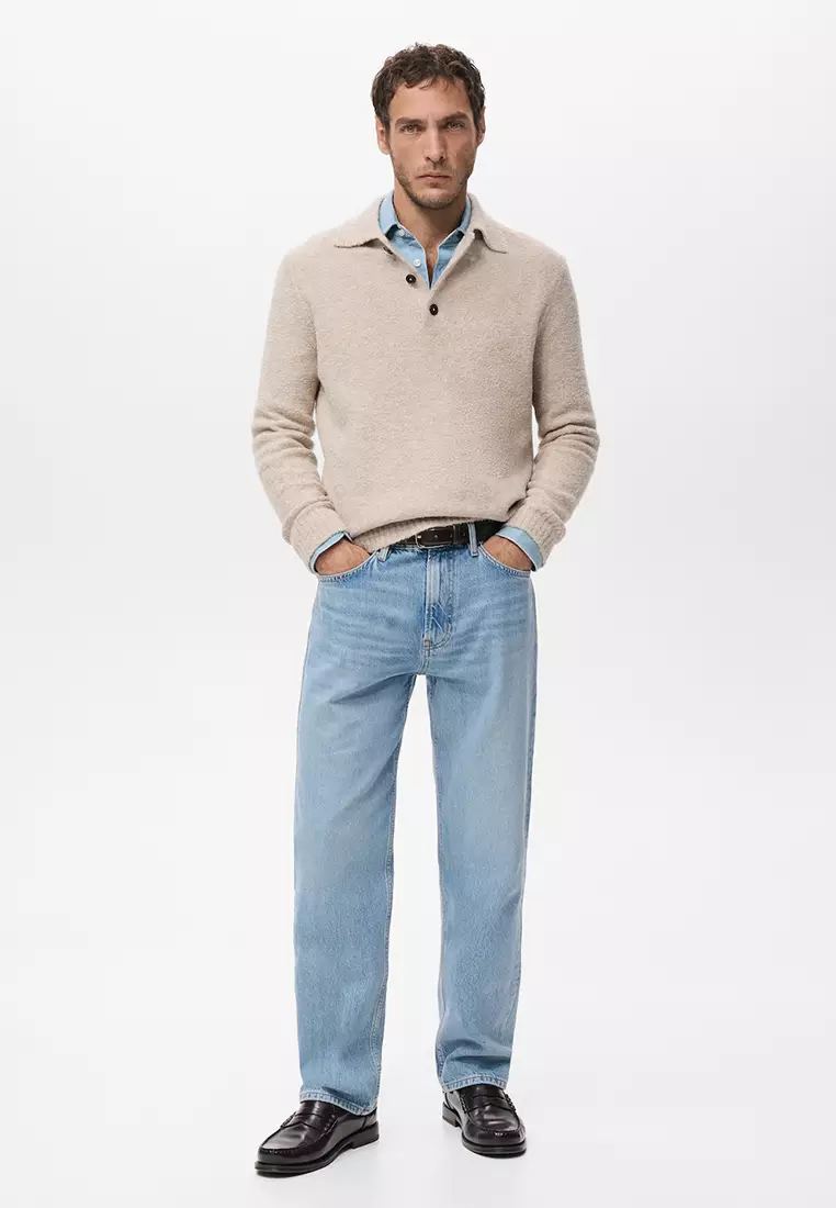 Mini Boucle Knit Polo Shirt