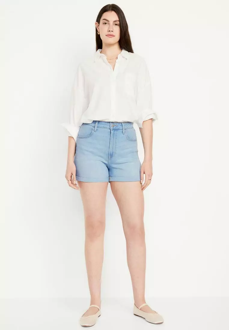 High-Waisted Wow Jean Shorts -- 3-inch inseam