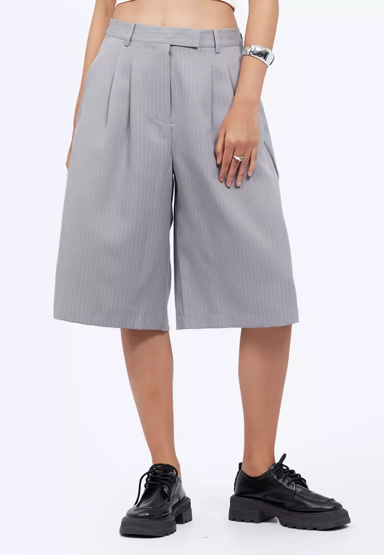 Regular Fit Stripes Bermuda Shorts