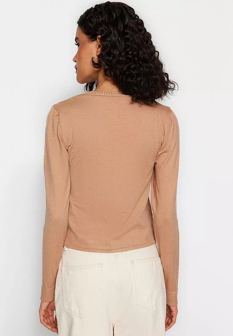 Crew Neck Knit Tank Top & Cardigan Set