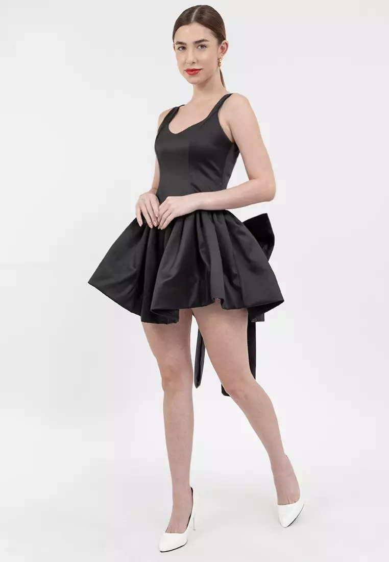 Yulia Bow Detail Satin Mini Dress