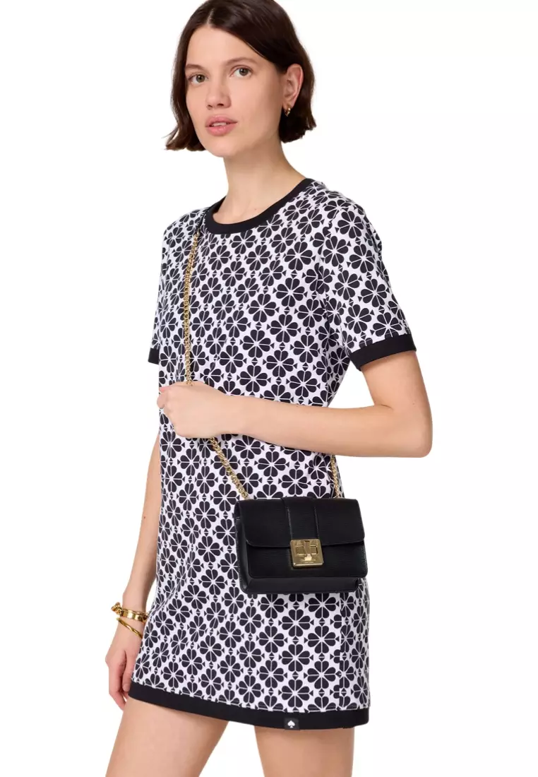 Phoebe Turnlock Mini Flap Crossbody Black