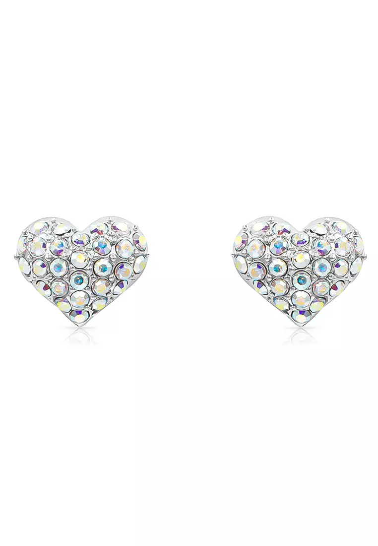 Corporate Gifts Swarovski Bella Heart Pierced Earrings Hyperbola