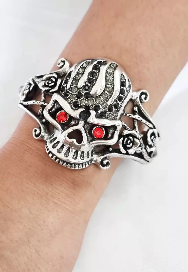 Jual San Marco Women's Accessories Skull Diamante Bracelet Gelang