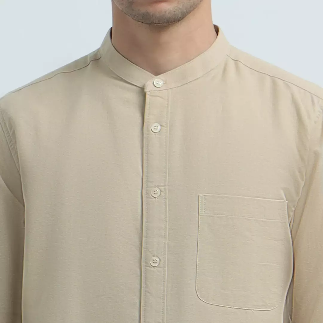 Platini Kemeja Pria Koko Shanghai Panjang Katun Beige 22065.28