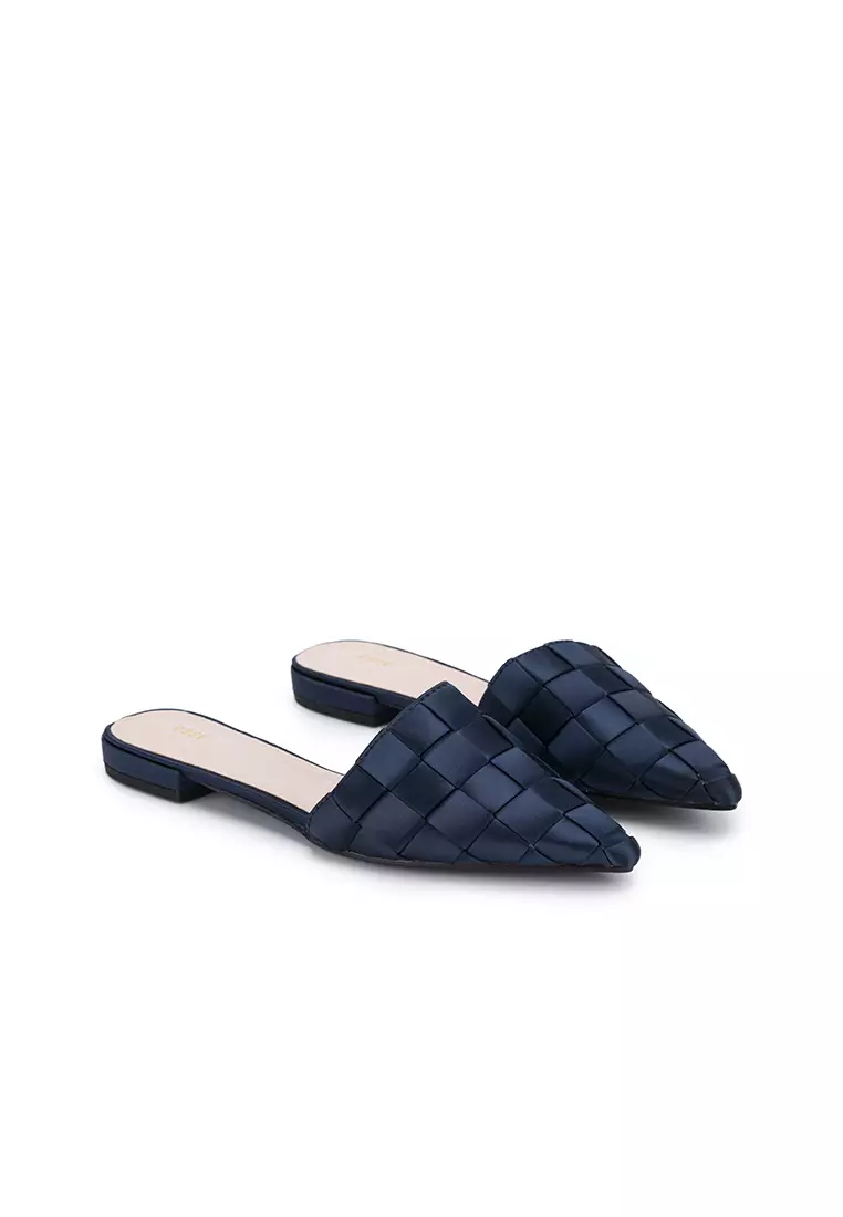 Navy mule online sandals