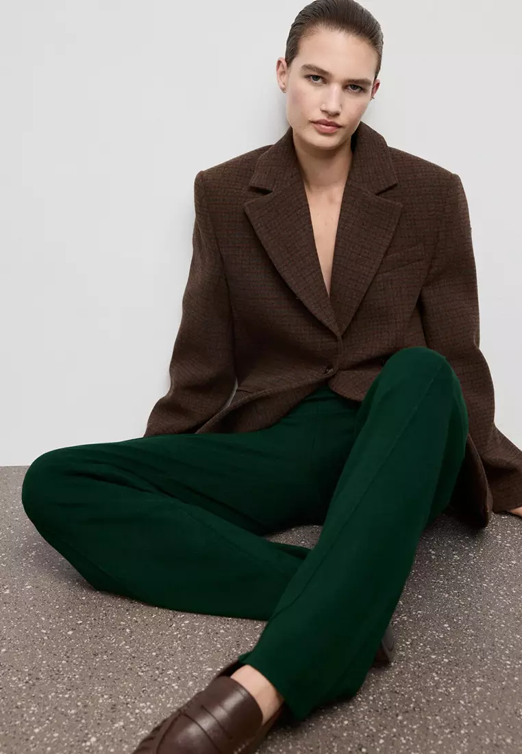 Knitted Trousers with Stitching Detail