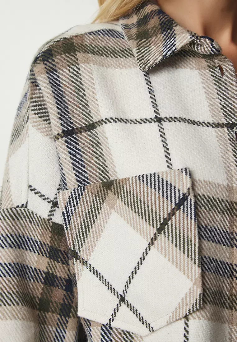 Patterned Oversize Cashew Lumberjack Shirt