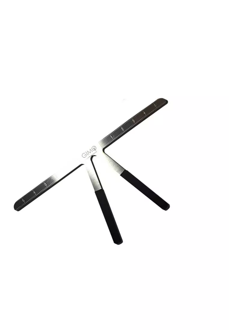 Penggaris Alis Eyebrow Ruler Measure Shaping Tool Perfect Fit Material Stainless Steel - Silver