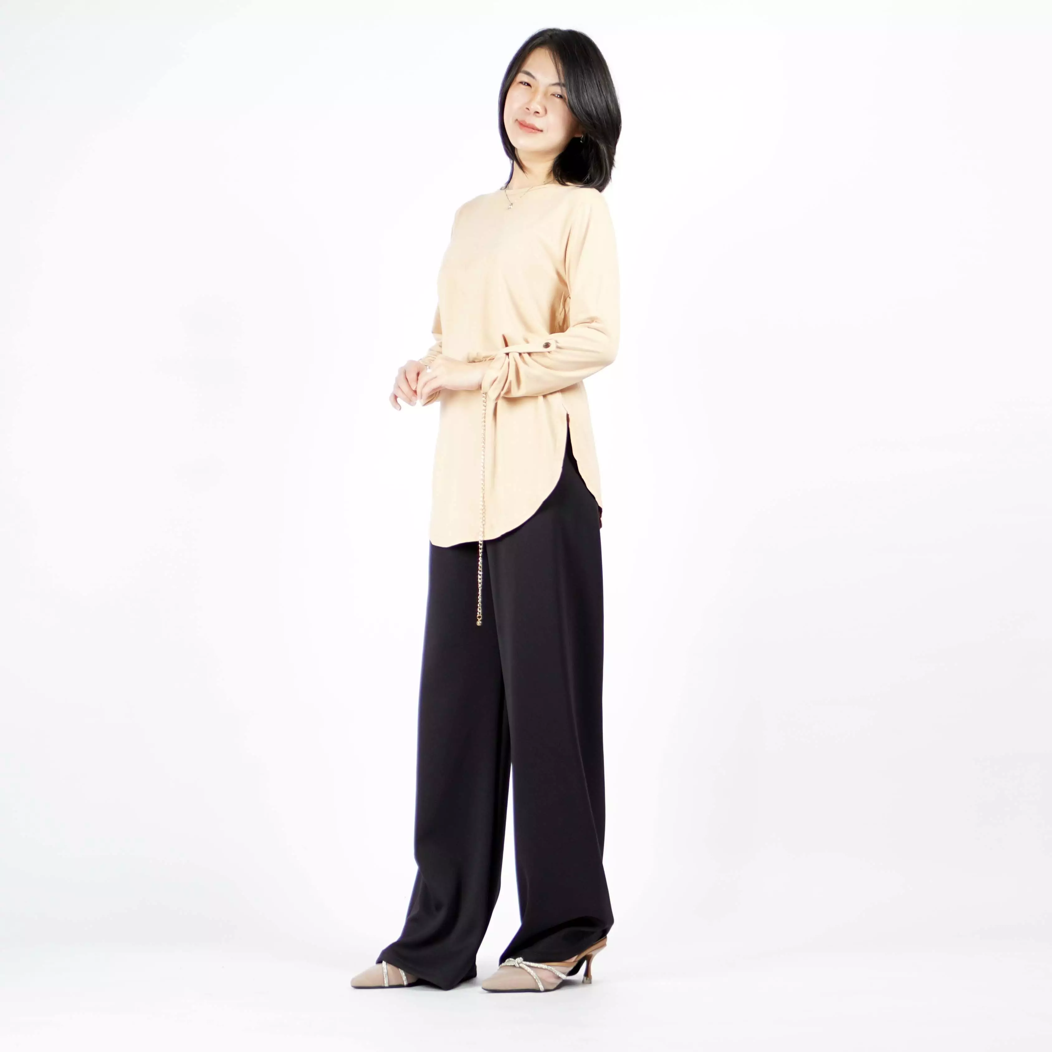 JASMINE TOP Tunik Polos Kaos Lengan Panjang Wanita Oversize TShirt - Coksu