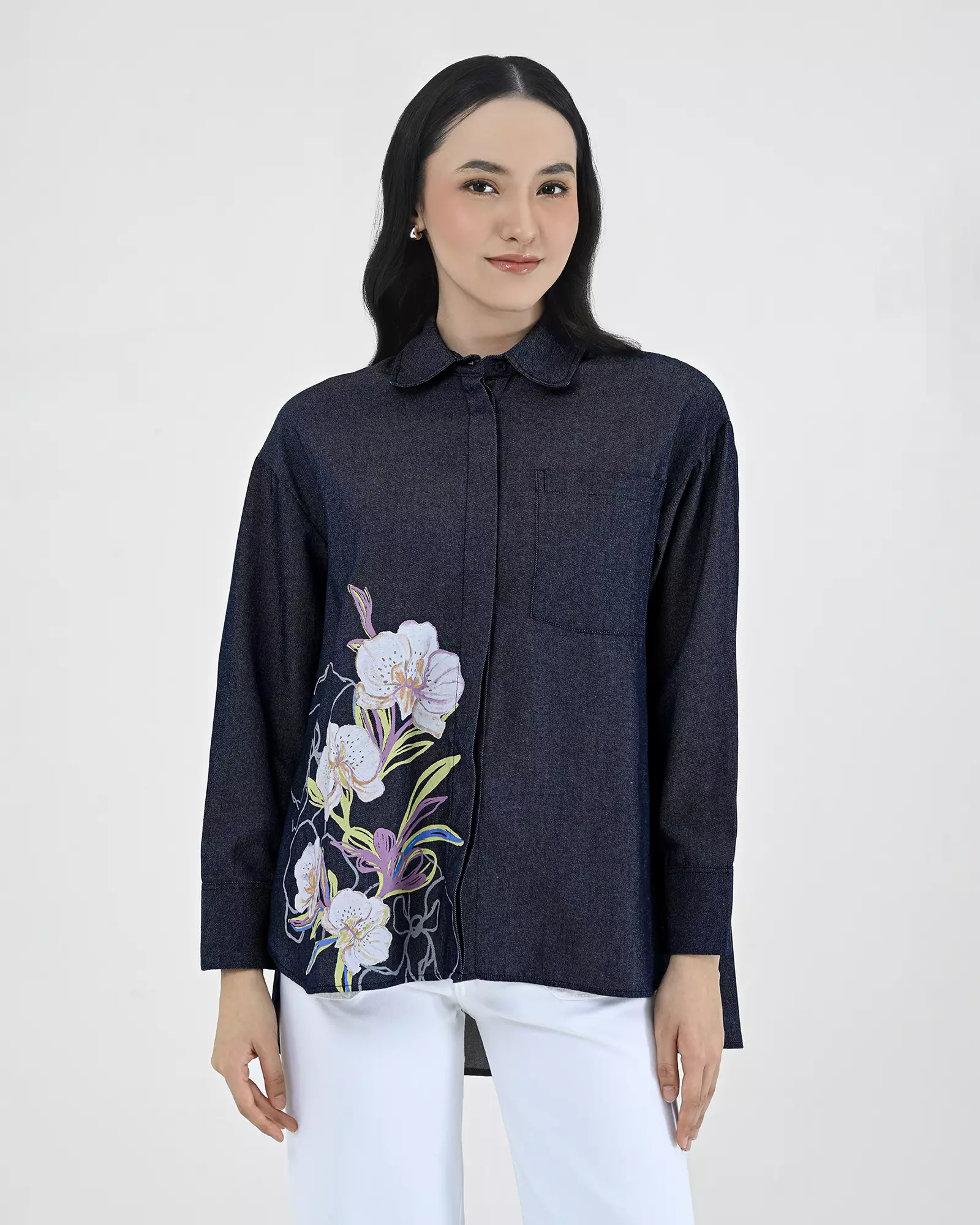 Geulis.id LULU SHIRT - Orchiddarkdenim