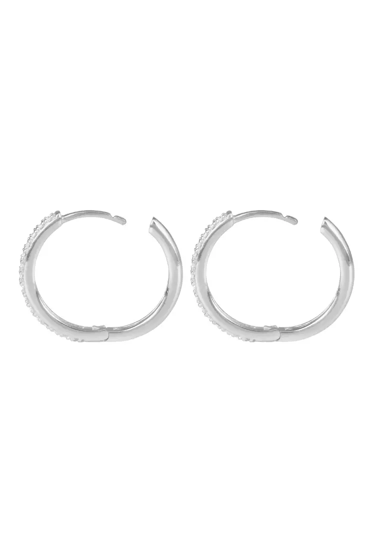  Sterling Silver Eternal Crystal Hoops-20mm